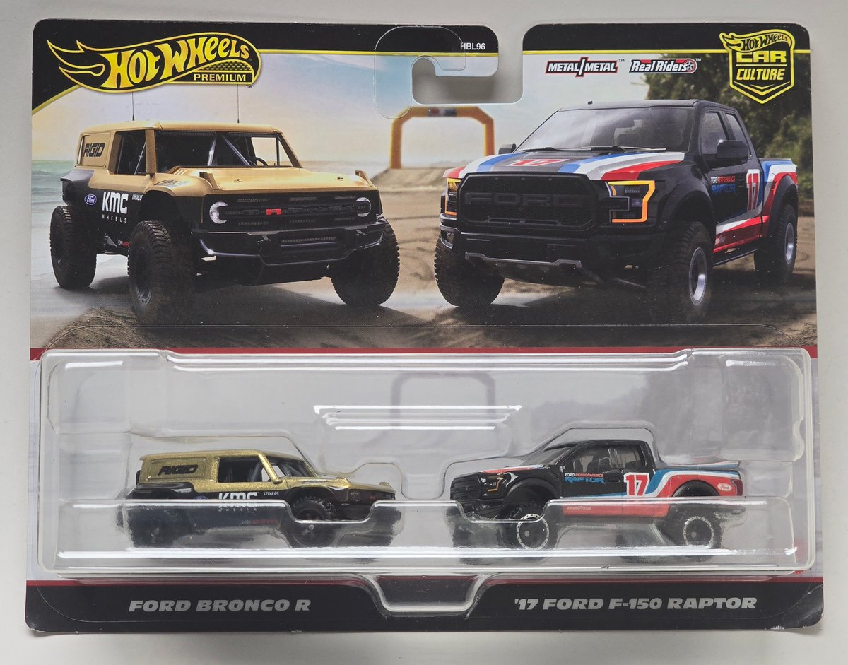 2024 Hot Wheels Ford Bronco R & '17 Ford F-150 Raptor (2-pack)