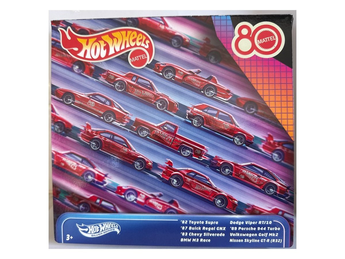 2025 Hot Wheels Hot Wheels Silver Series Mattel 80TH Anniversary 8-Pack (8-pack)